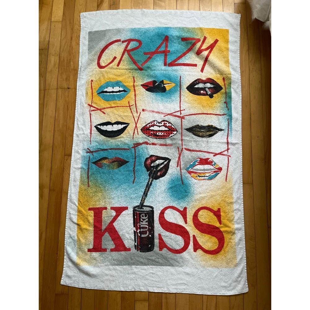 Coca Cola Crazy Kiss Lips Towel Beach Pool Summer Retro Pop Culture
